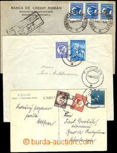 33733 - 1932/33 3 entires to Czechoslovakia, 2x Reg letter, 1x postc