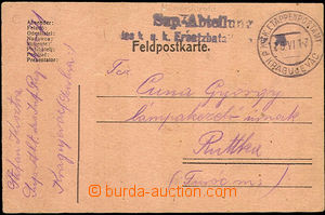 33734 - 1917 FP card sent to Slovakia with CDS Etappenpostamt d KRAG