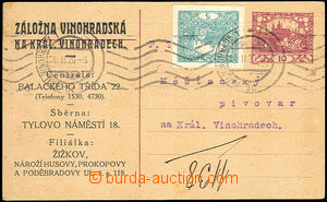 33762 - 1920 CDV10 with private added print Záložny Vinohrady, upr