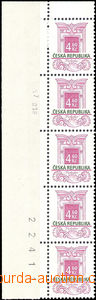 33780 - 1998 Pof.140 Rococo, vertical corner str-of-5 with margin, d