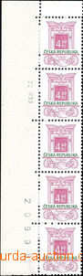 33781 - 1999 Pof.140 Rococo, vertical corner str-of-5 with margin, d