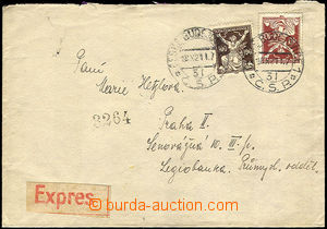 33819 - 1921 Ex letter with issue Chainbreaker 40h + 100h, CDS Česk