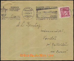 33882 - 1936 Us letter with advertising machine print Finals Mitropa