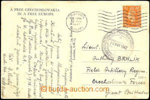 33914 - 1942 postcard T. G. Masaryk issued in England sent to member