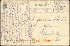 33921 - 1919 straight line postmark Czechoslovak armoured train č.I