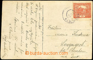 33972 - 1919 postcard with 15h with part/-s bottom margins with prin