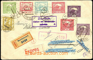 33988 - 1920 R + Ex letter to Germany with multicolor franking Hrad