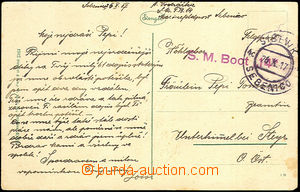 34031 - 1917 S.M. Boot 14, violet postmark supplemented with CDS Ši