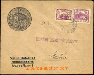 34041 - 1919 Envelope sent in II.TO, franked with 3h Hradčany + 2h