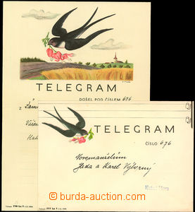 34078 - 1938 picture telegram swallow incl. envelope/-s, printed mat
