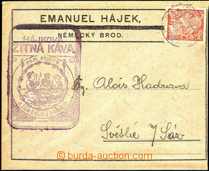 34083 - 1923 Emanuel Hájek, Německý Brod - žitná coffee, letter