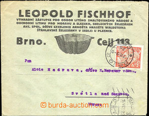 34084 - 1923 Leopold Fischof, Brno - smaltované nádobí, envelope