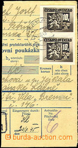 34109 - 1945 1945 Bratislava part of PS franked with pair of Pof.371