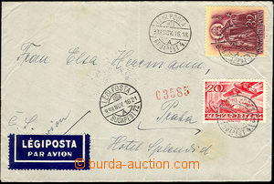 34156 - 1938 airmail letter as printed matter to Prague, with Mi.561