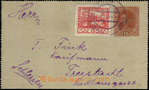34190 - 1919 CPŘ7, letter-card 15h Charles without margins, uprated