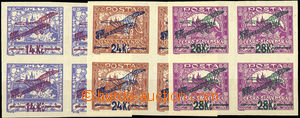 34191 - 1920 forgeries I. air-mail provisional in blocks of four, im