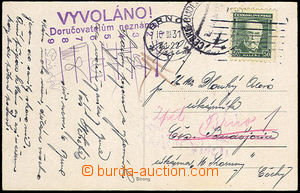 34219 - 1931 Postage T. G. Masaryk nedoručená postcard, sent back