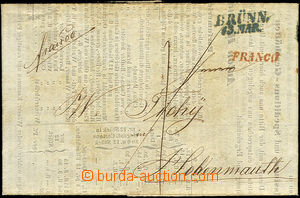 34247 - 1848 folded printed pricelist sent from Brno to Vysoké Mýt