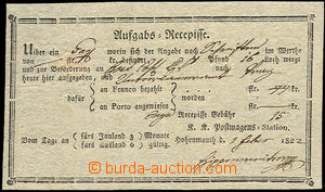 34250 - 1822 preprinted certificate of mailing post Hohenmauth (Vyso