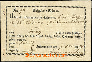 34251 - 1828 preprinted certificate of mailing post Hohenmauth (Vyso