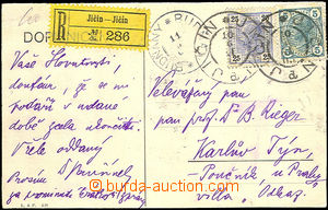 34274 - 1905 postcard sent as Reg, with 5h + 25h, Mi.108, 91, CDS Ji