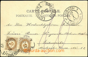 34312 - 1901 Postage due unfranked postcard burdened with postage-