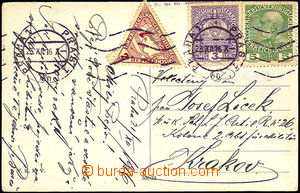 34345 - 1916 postcard franked with. i.a. express stamp. 2h triangle