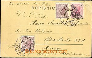 34355 - 1900 postcard to Mexika(!) franked with. total 12h stamp. Mi