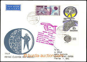34367 - 1969 COSMOS Czechoslovakia by air mail sent card on/for Ke