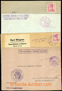 34375 - 1946 comp. 4 pcs of letters with provisory rubber postmarks