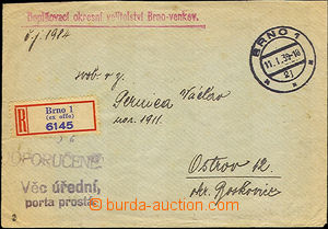 34381 - 1939 official Reg letter without franking with Reg label Brn
