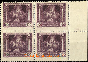 34416 - 1919 Pof.31C as blk-of-4 with margin, brownlila color, mint