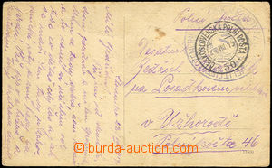 34431 - 1919 FP No.50 24.VIII.19, through/over blue round postmark H