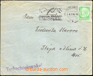 34463 - 1936 OLYMPIC GAMES Germany letter with advertising machine
