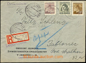 34464 - 1945 commercial Reg letter in the place, with Pof.373, 379 a