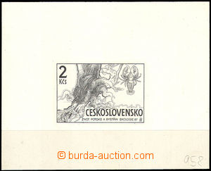 34577 - 1987 PLATE PROOF stamps Ecology 2Kčs (Herčík), later use