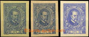 34621 - 1920 PLATE PROOF 125h 3 pcs of C.C., 2x in original color on