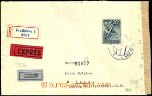 34685 - 1944 Reg, express and airmail letter addressed to to Norway