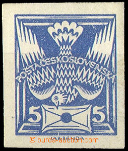 34750 - 1920 143N ultramarine, 5h unissued imperforated, stamp. Albu