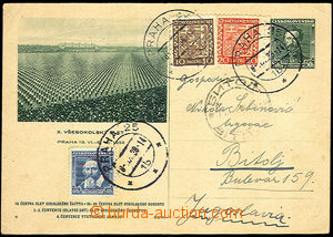 34815 - 1938 CDV71/4 to Yugoslavia, uprated with stamp 10+ 20h Coat