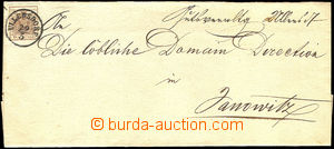 34842 - 1853 folded letter with issue I 6 Kreuzer T III., MP, CDS Ul
