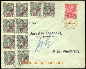 34846 - 1916 underpaid letter stamp. 10h, burdened with postage-due
