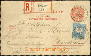 34848 - 1897 letter-card 5 Kreuzer in/at Croatian variety, Mi.K8b, s