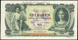 34870 - 1931 ČSR 100Kč, kat. 23, série Dc, specimen, kvalita N