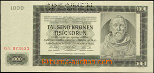 34883 - 1942 ČaM 1000K, kat. 40, série CHc, specimen, kvalita N
