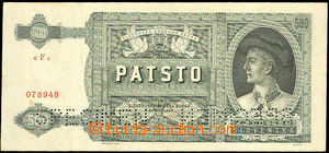 34887 - 1941 SLOVENSKÝ STÁT  500Ks, kat. 53, série 6Fc, specimen,