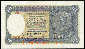 34888 - 1940 SLOVENSKÝ STÁT  100Ks, kat. 51, série C13, specimen,