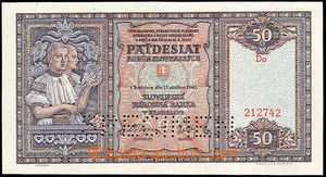 34890 - 1940 SLOVENSKÝ STÁT 50Ks, kat. 50, série Do, specimen, kv