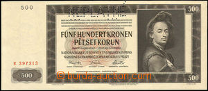 34898 - 1942 ČaM 500K, kat. 39, série E, perforované NEPLATNÉ, k