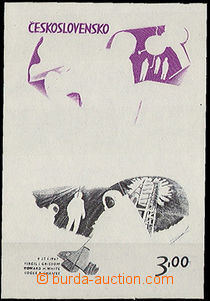 34940 - 1973 PLATE PROOF Pof.2024, 2023, stages of print in violet a